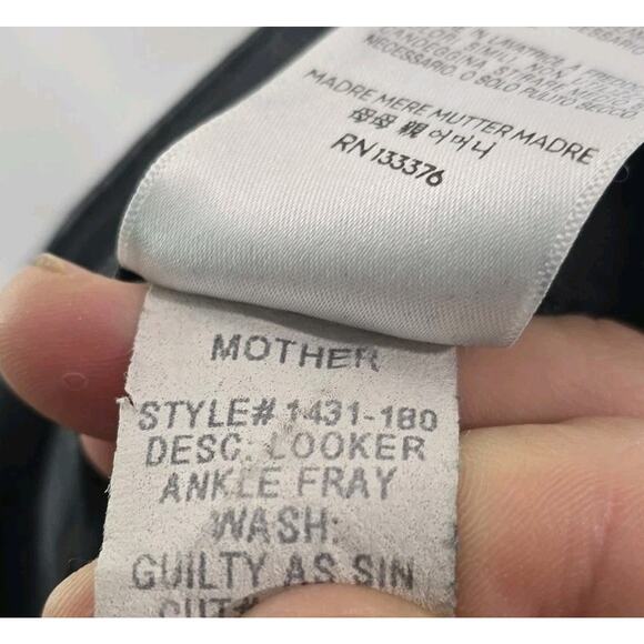 Mother Jeans Womens 26 Black Skinny Looker Ankle Fray Guilty As Sin High Rise - Picture 12 of 15